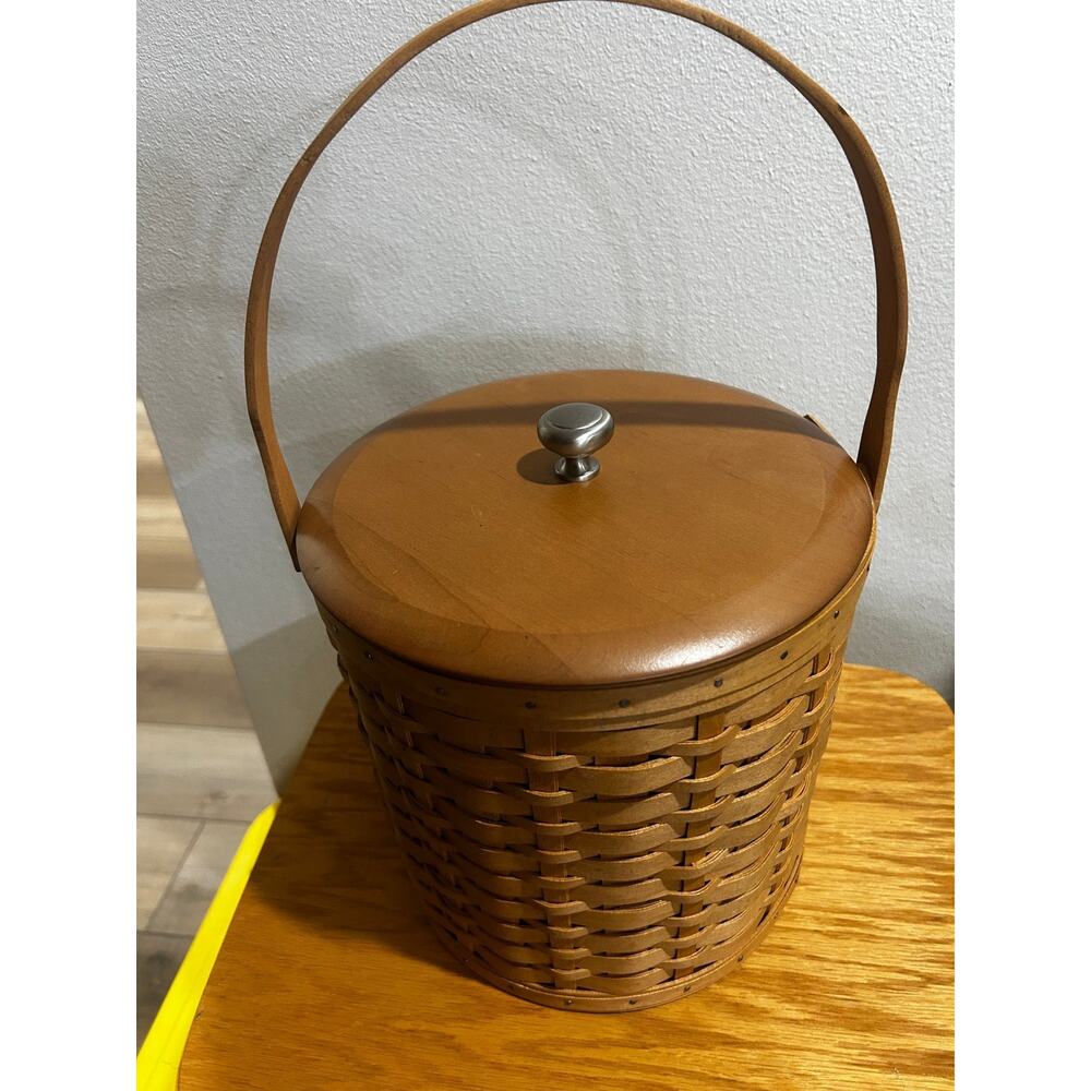 Longaberger ice bucket with insulated insert and lid